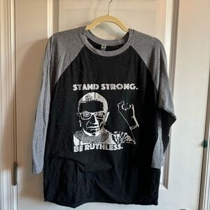 RBG Stand Strong Be Ruthless 3/4 Sleeve Tee Size M